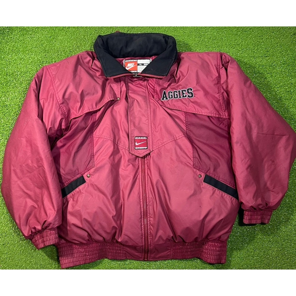 Vintage Texas A&M Team Issue Nike Jacket XL‎ 90s Aggie Football Puffer Jacket